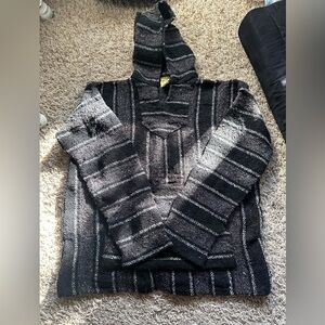 Black Striped Hoodie Sweater